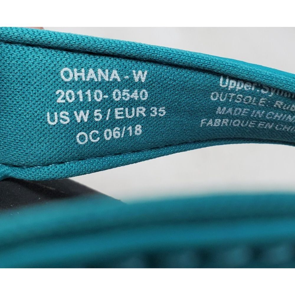 Olukai Ohana Sandals Womens 5 Teal Blue Flip Flop Thong Pool Beach‎ Shoes - Picture 11 of 12
